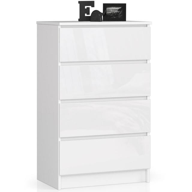 Eldrid 4 Drawer 60Cm W Chest of Drawers 17 Stories Colour: White Gloss on Productcaster.