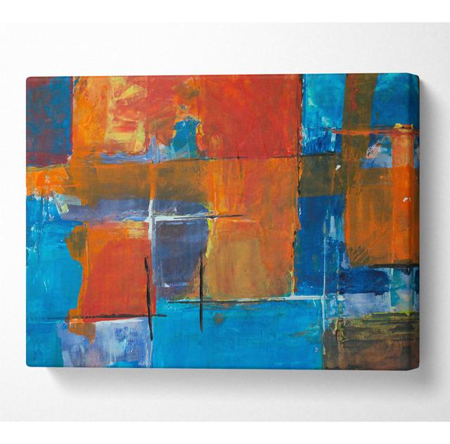 Orange und Blau Abstrakt Metro Lane Größe: 81 cm H x 121,9 cm B on Productcaster.