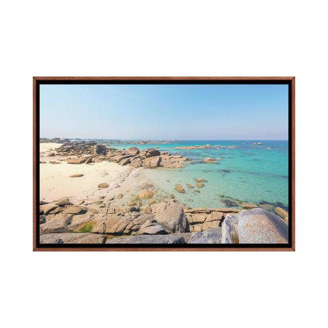 Kerlouan Coast and Beach in Brittany by Philippe Manguin - Floater Frame Photograph on Canvas Highland Dunes Format: Brown Floater Frame, Size: 45.72c on Productcaster.