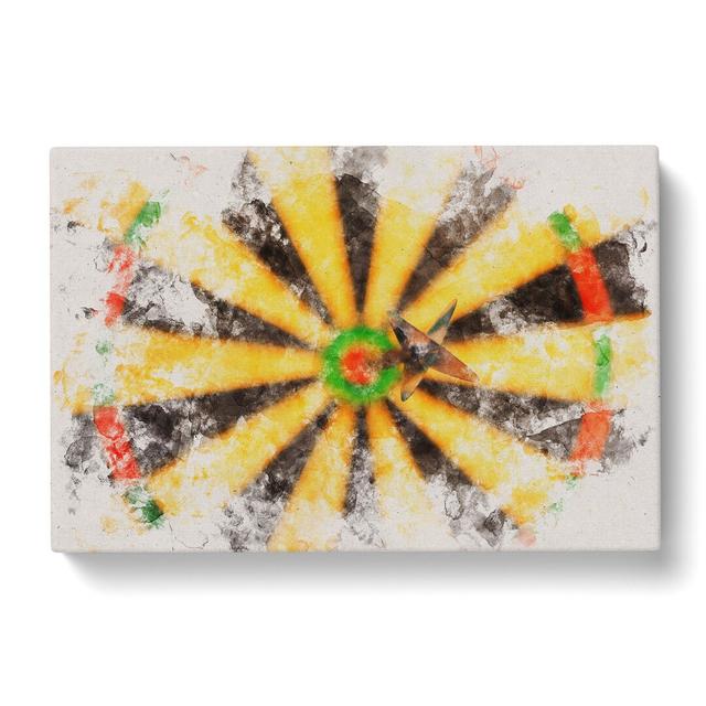 Bulls Eye Dartboard - Wrapped Canvas Painting East Urban Home Size: 35cm H x 50cm W x 3cm D on Productcaster.