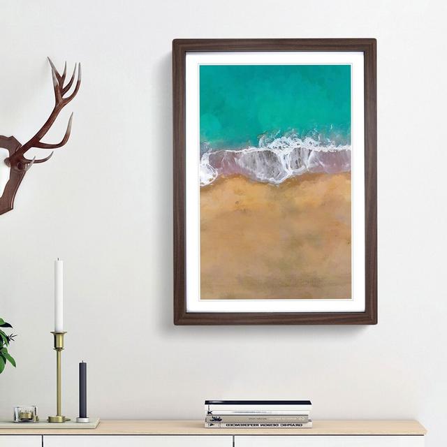 Gold Coast Beach in Australia - Picture Frame Graphic Art Print East Urban Home Size: 65cm H x 48cm W x 2cm D, Frame Option: Walnut Framed on Productcaster.