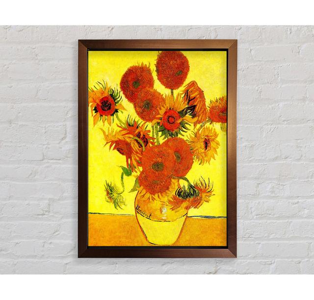 Sunflowers by Vincent Van Gogh - Single Picture Frame Art Prints August Grove Size: 118.9cm H x 84.1cm W x 3.4cm D on Productcaster.