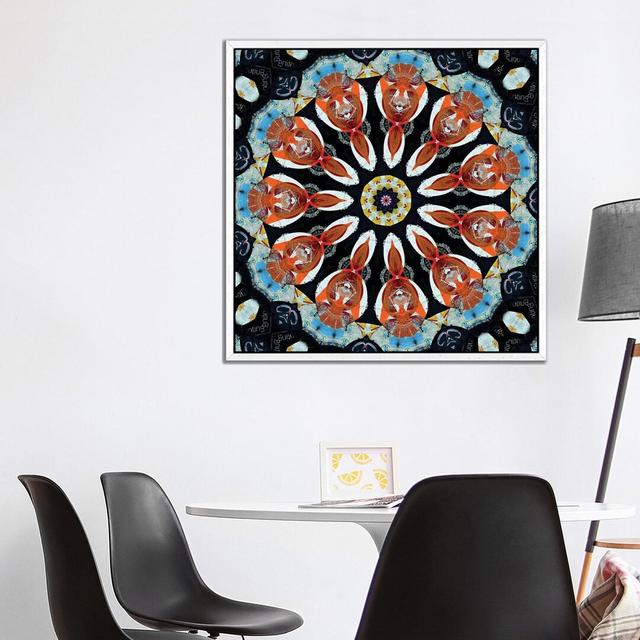 Akai Hi Mandala I by LuAnn Ostergaard - Print on Canvas World Menagerie Format: White Framed, Size: 93.98cm H x 93.98cm W x 3.81cm D on Productcaster.