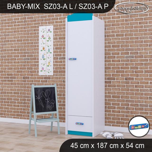 Kleiderschrank Baby Mix Happy Babies Farbe: Blau on Productcaster.