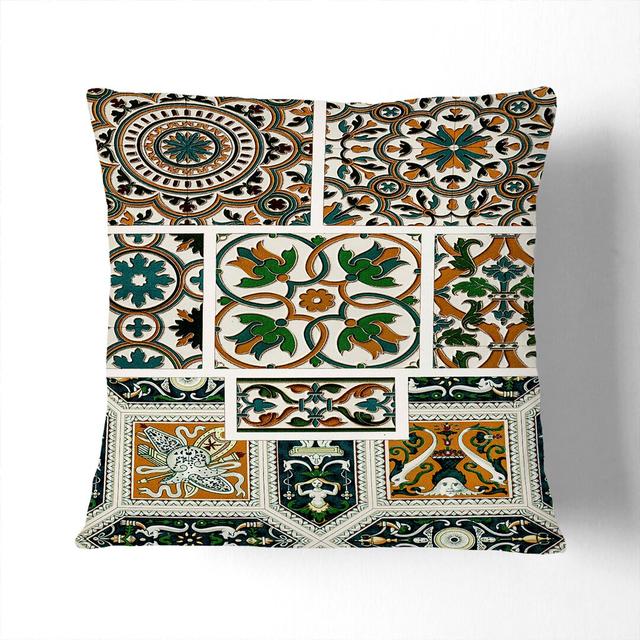 16th Century Floral Pattern by Albert Racinet Cushion with Filling East Urban Home Size: 55 x 55 cm, Backing Colour: Black on Productcaster.