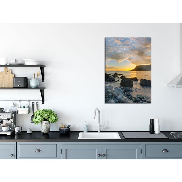 Glass picture | Mural on real glass Rocks on the Beach | Incl. Suspension and spacers LF5483 Highland Dunes Size: 60cm H x 80cm W on Productcaster.