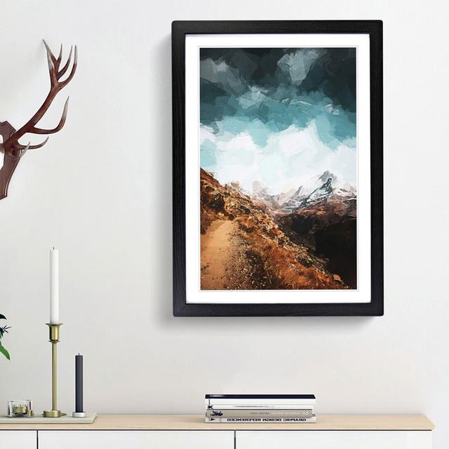 Matterhorn Mountain Switzerland Abstract Art - Picture Frame Graphic Art Print East Urban Home Size: 65cm H x 48cm W x 2cm D, Frame Option: Black Fram on Productcaster.