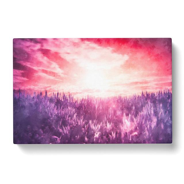 Purple Meadow - Wrapped Canvas Graphic Art East Urban Home Size: 50cm H x 76cm W x 3cm D on Productcaster.