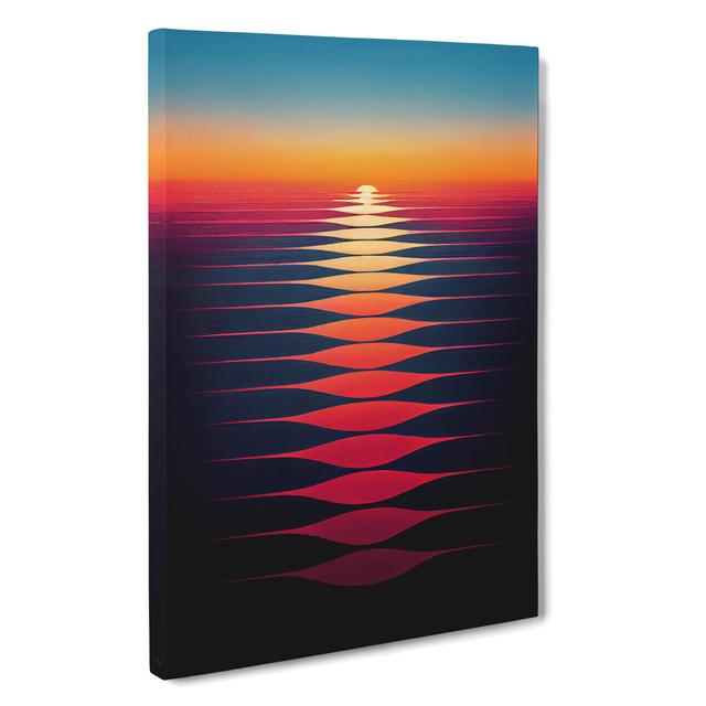 The Stupendous Abstract Sunset - Wrapped Canvas Graphic Art Metro Lane Size: 50cm H x 35cm W x 3cm D on Productcaster.