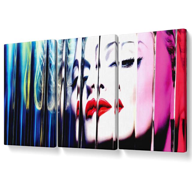 Madonna Mdna - 3 Piece Wrapped Canvas Print Canora Grey Size: 81.3cm H x 163cm W on Productcaster.