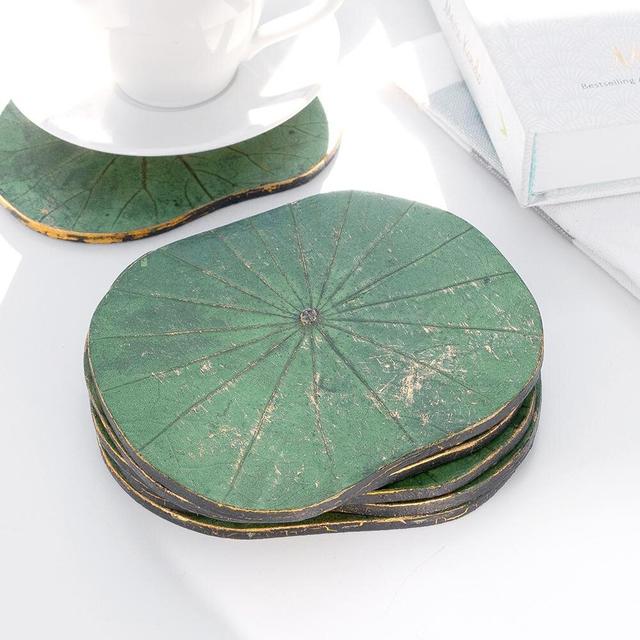 Lotus Leaf Coaster Bay Isle Home Colour: Green on Productcaster.