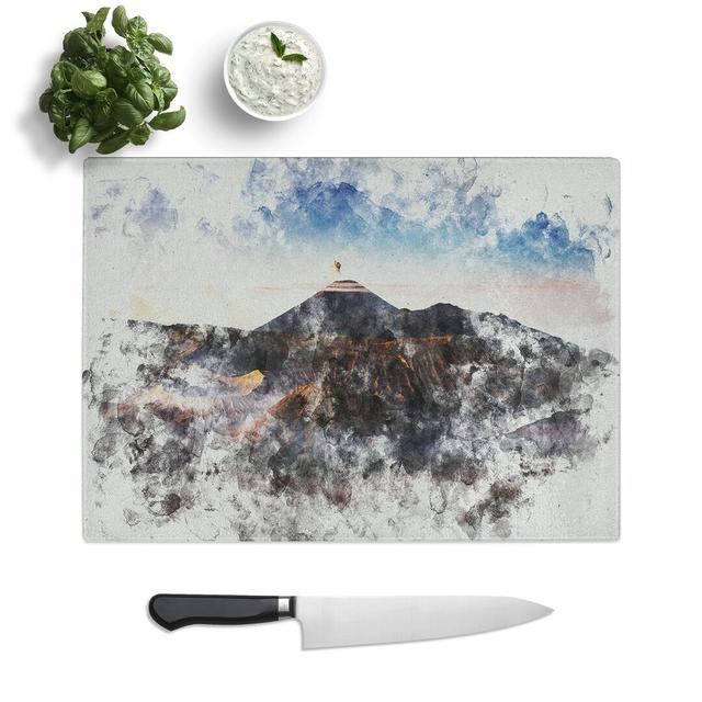 Mount Bromo in Indonesia Watercolour Chopping Board East Urban Home Size: 20cm W x 28.5cm L on Productcaster.