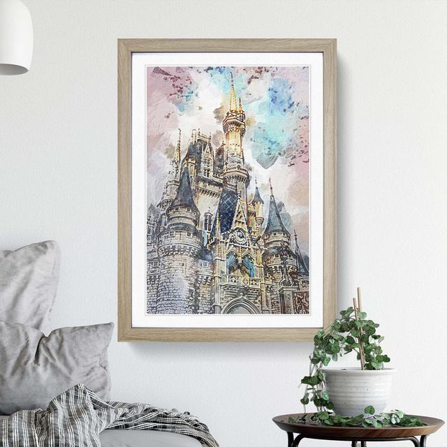 Magic Kingdom in Orlando Florida in Abstract - Picture Frame Painting Print East Urban Home Size: 60cm H x 40cm W x 2cm D, Frame Option: Oak on Productcaster.