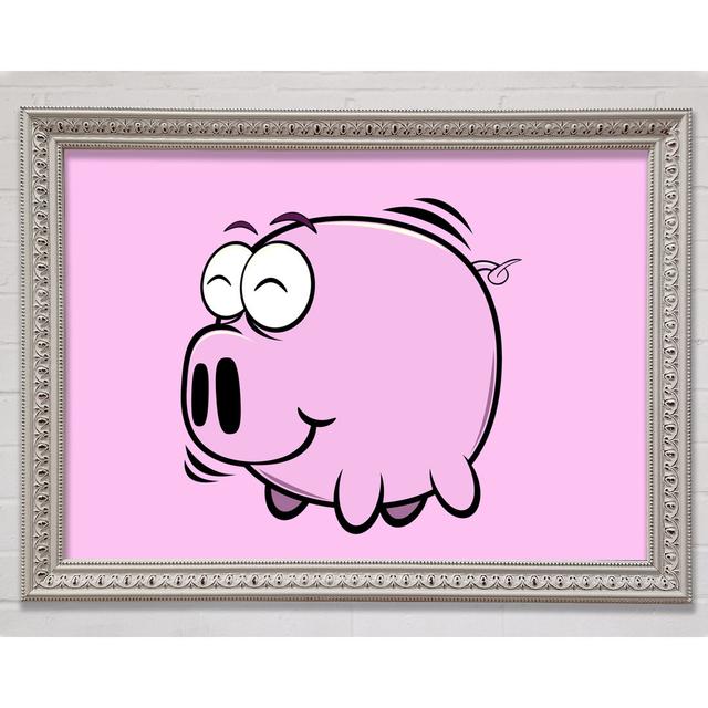 Happy Pig Smiling - Single Picture Frame Art Prints Bright Star Colour: Pink, Size: 42cm H x 59.7cm W on Productcaster.