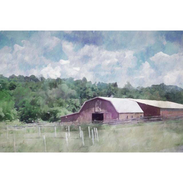 Barn in the Pasture - Unframed Painting August Grove Size: 50.8cm H x 76.2cm W x 3.8cm D on Productcaster.