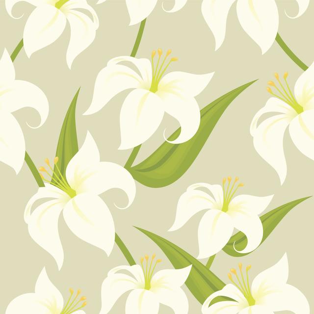 Seamless Easter Lily by Pringletta - Print Marlow Home Co. Size: 76cm H x 76cm W on Productcaster.