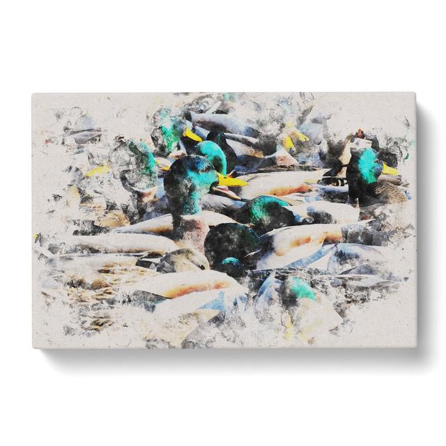 Mallard Ducks - Wrapped Canvas Graphic Art East Urban Home Size: 50cm H x 76cm W x 3cm D on Productcaster.