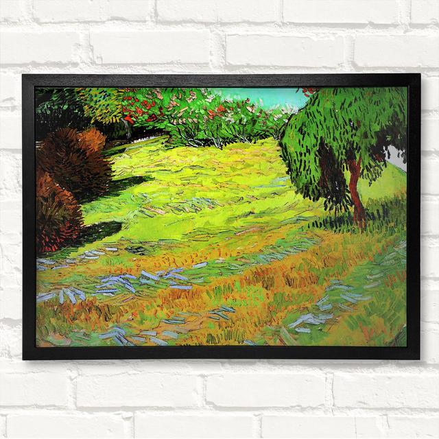 Sunny Lawn In A Public Park by Vincent Van Gogh - Closed Corner Frame Art Prints on Wood Latitude Run Size: 42cm H x 59.7cm W on Productcaster.