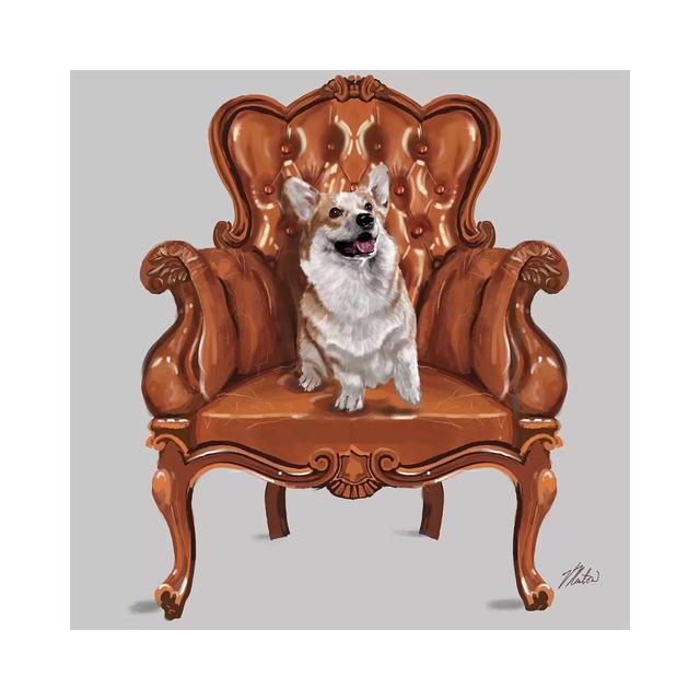 Corgi Chair by Vicki Newton - Wrapped Canvas Painting ClassicLiving Size: 30.48cm H x 30.48cm W x 1.905cm D on Productcaster.