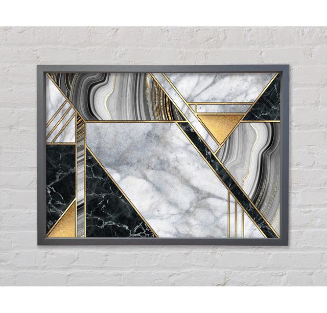 Triangles Of Marble - Single Picture Frame Art Prints on Canvas Bright Star Size: 59.7cm H x 84.1cm W x 3.3cm D on Productcaster.