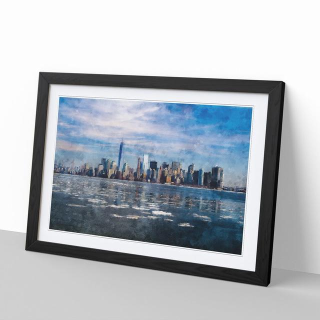 New York Skyline Vol.7 - Picture Frame Graphic Art East Urban Home Frame Option: Black Framed, Size: 27cm H x 36cm W x 2cm D on Productcaster.