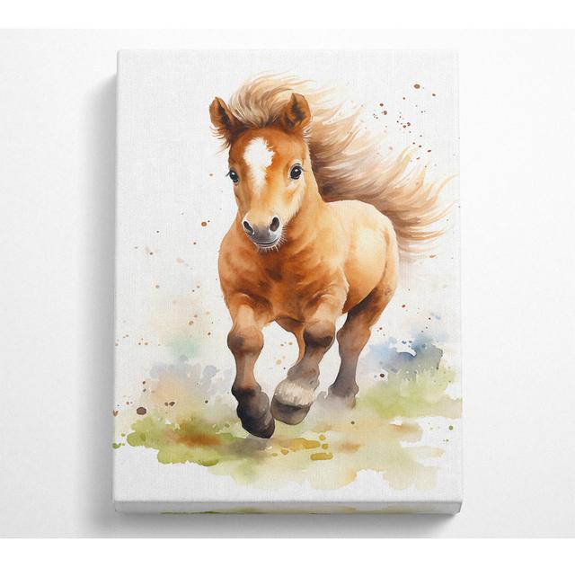 Pony Watercolour - Wrapped Canvas Art Prints Bright Star Size: 121.9cm H x 81cm W x 10cm D on Productcaster.