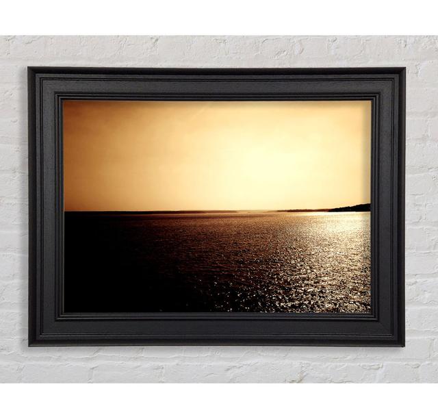 Sunshine Glistening On The Ocean Framed Print House of Hampton Size: 21cm H x 42cm W on Productcaster.