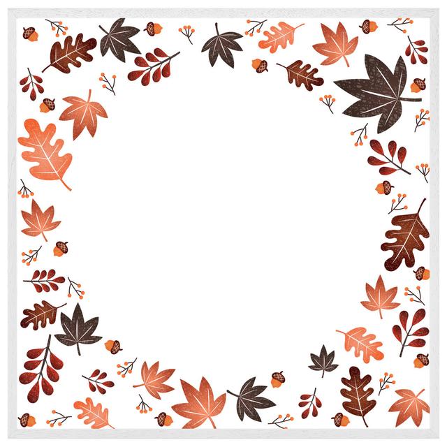 Knightstown Decorative Autumn - Single Picture Frame Print ClassicLiving Size: 31cm H x 31cm W x 4cm D, Frame Colour: White Framed on Productcaster.