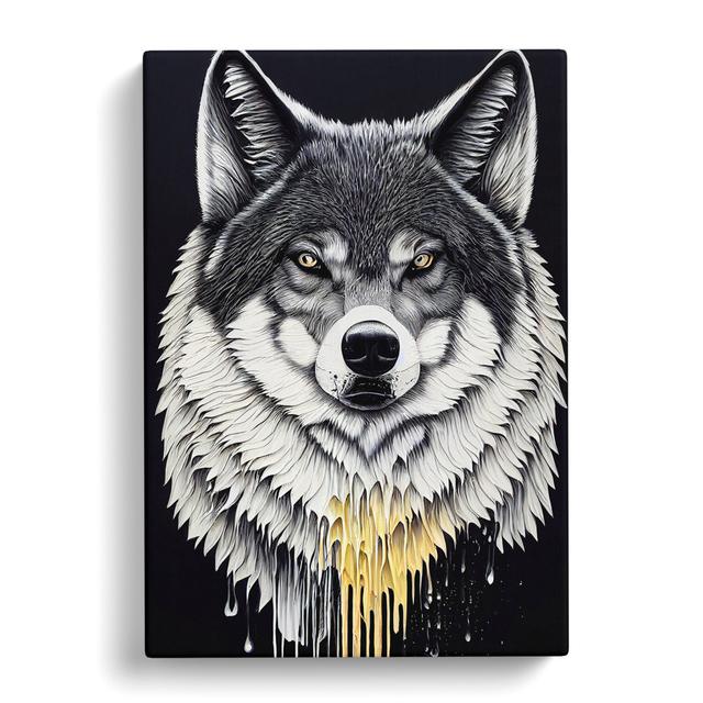 Splashed Wolf No.1 - Wrapped Canvas Graphic Art Alpen Home Size: 76cm H x 50cm W x 3cm D, Format: Wrapped Canvas on Productcaster.