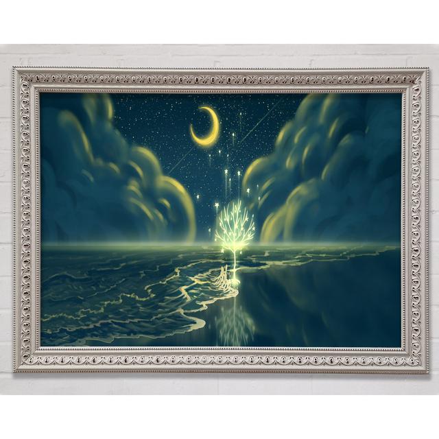 The Crescent Moon Waterline - Print Bright Star Size: 100cm H x 141.4cm W x 3cm D on Productcaster.