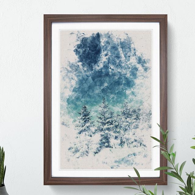 Winter Forest Vol.9 Watercolour - Picture Frame Graphic Art East Urban Home Size: 90cm H x 65cm W x 2cm D, Frame Option: Walnut on Productcaster.