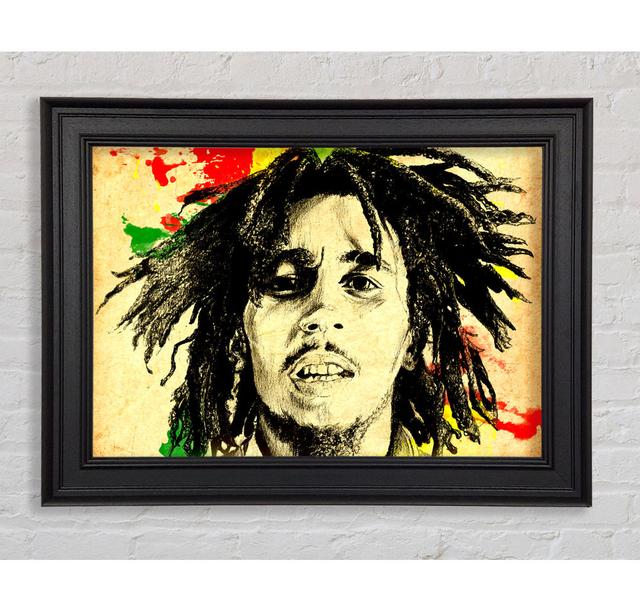 Bob Marley Splash Colour - Single Picture Frame Art Prints Rosalind Wheeler Size: 100cm H x 141.4cm W x 8cm D on Productcaster.