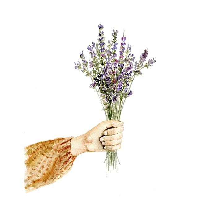 Lavendar Bouquet - Wrapped Canvas Painting Print Fleur De Lis Living Size: 76cm H x 51cm W x 3.8cm D on Productcaster.