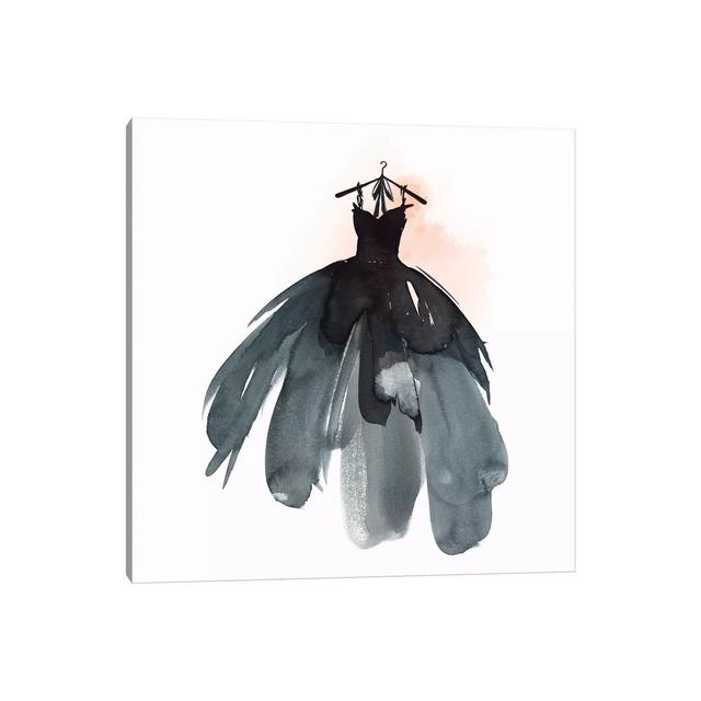 Little Black Dress I by Isabelle Z - Print on Canvas Ebern Designs Size: 45.72cm H x 45.72cm W x 3.81cm D, Format: Wrapped Canvas on Productcaster.