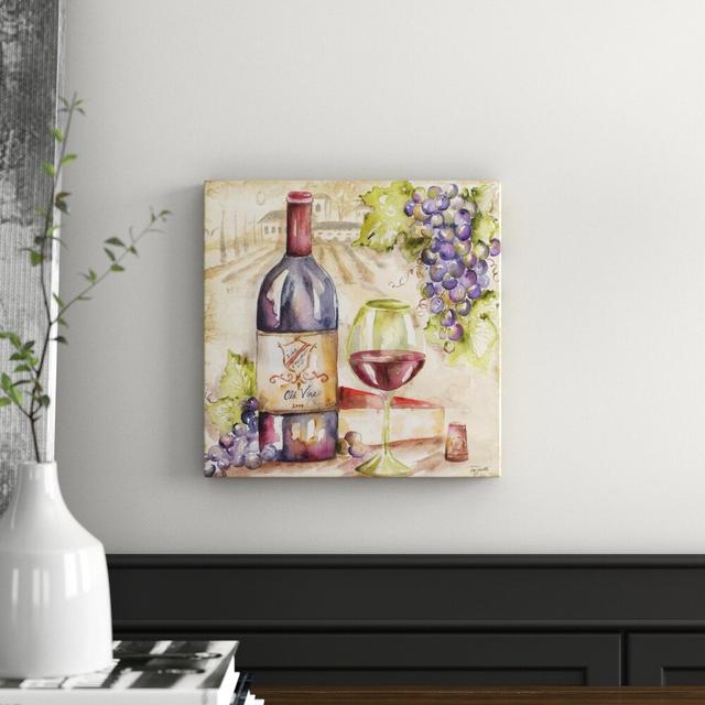 'Red Wine' by Tre Sorelle Studios Watercolour Painting Print on Wrapped Canvas Brambly Cottage Size: 30.48cm H x 30.48cm W on Productcaster.