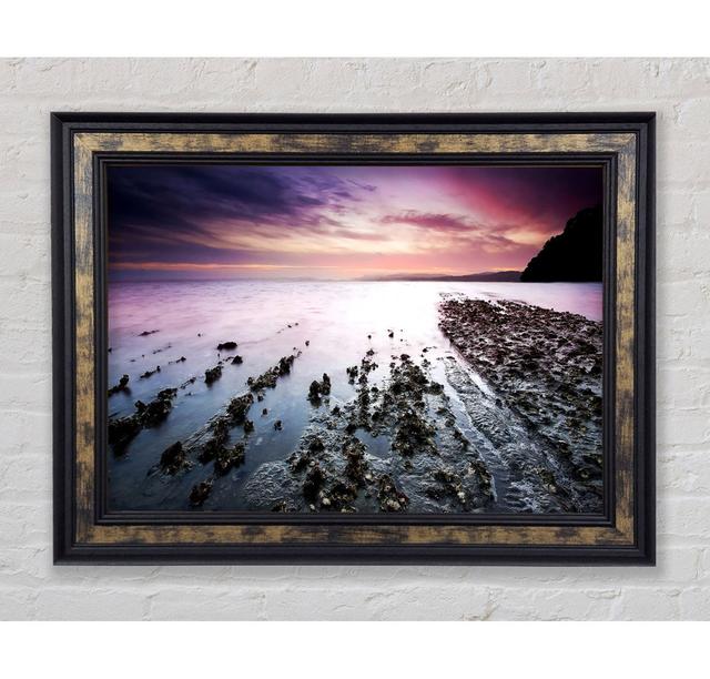 As The Ocean Meets The Land Framed Print Wall Art House of Hampton Size: 29.7cm H x 42cm W x 8cm D, Format: Gold Black Framed Paper on Productcaster.