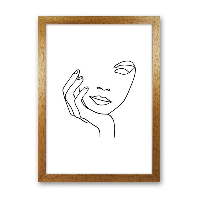 Hand One Eye - Graphic Art Print on Paper Metro Lane Frame Option: Oak Frame, Size: 46cm H x 34cm W x 3cm D on Productcaster.