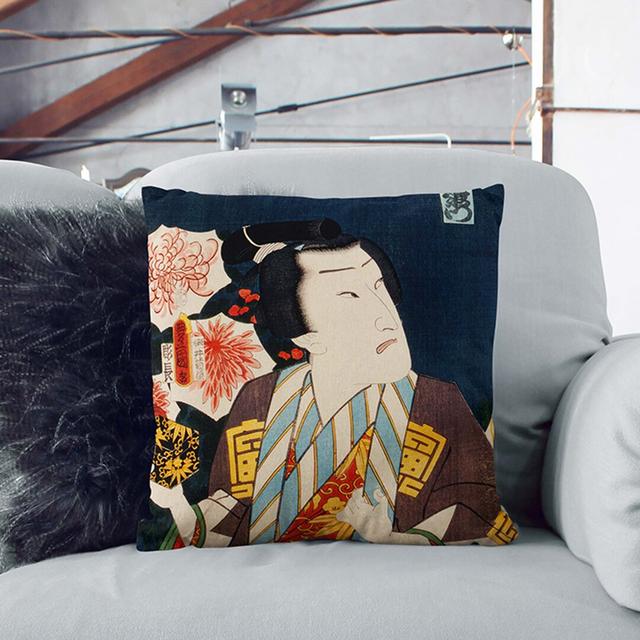 A Portrait by Toyohara Kunichika Cushion with Filling East Urban Home Size: 40 x 40 cm, Backing Colour: Stone on Productcaster.