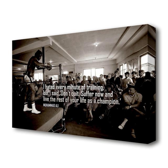 'Muhammad Ali Motivational' - Wrapped Canvas Textual Art East Urban Home Size: 35.6 cm H x 50.8 cm W on Productcaster.