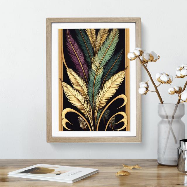 Classic Feathers - Print Latitude Vive Size: 36cm H x 27cm W x 2cm D, Format: Oak Framed, Matte Colour: White on Productcaster.