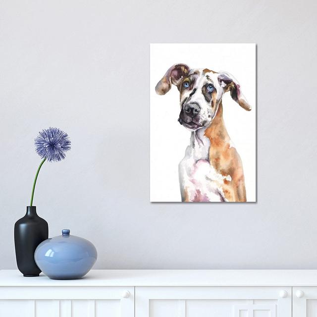 Great Dane Puppy by George Dyachenko - Wrapped Canvas Print Marlow Home Co. Size: 45.72cm H x 30.48cm W x 1.9cm D on Productcaster.