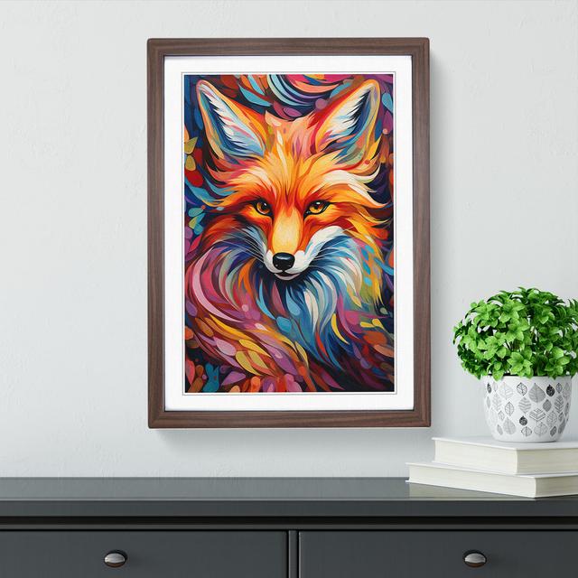 Fox Orphism No.2 - Single Picture Frame Print on Wood Alpen Home Format: Walnut Framed, Size: 34cm H x 25cm W on Productcaster.