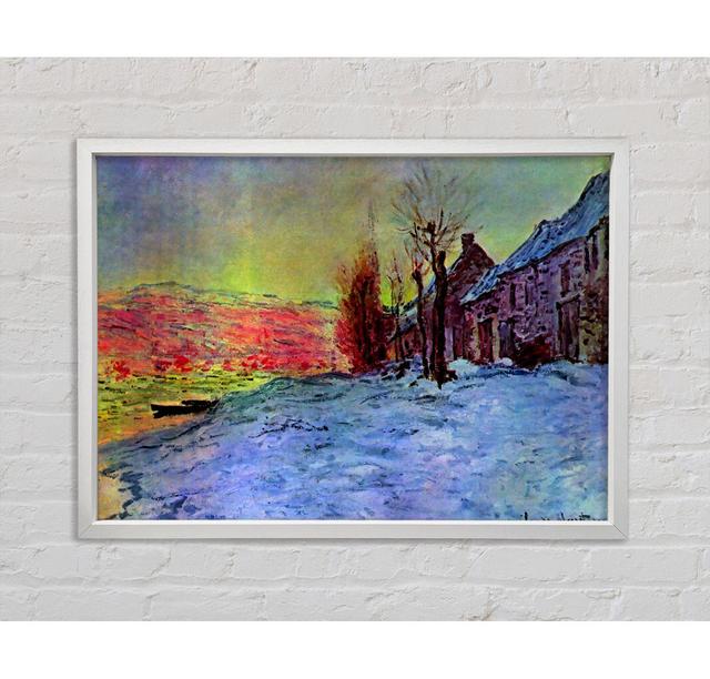 Monet Lava Court Sunshine And Snow Framed Print Rosalind Wheeler Size: 100.1cm H x 141.4cm W x 3.3cm D on Productcaster.