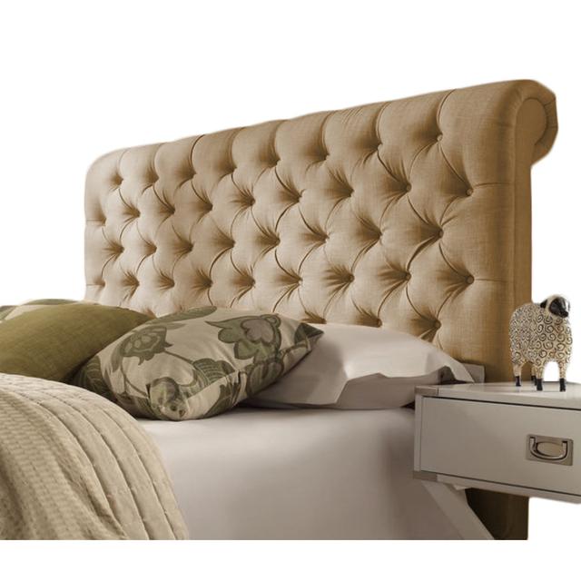 Upholstered Headboard Mercer41 Colour: Beige, Upholstery: Plush Velvet, Size: King (5') on Productcaster.