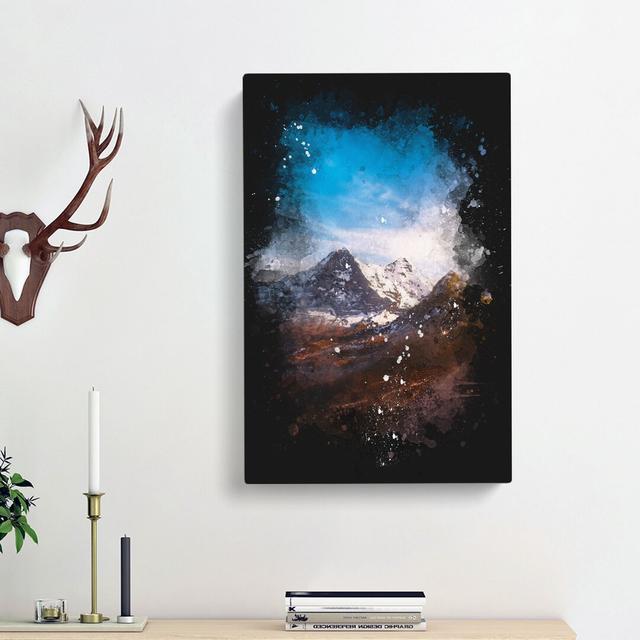 Mountains in Switzerland - Wrapped Canvas Painting Print East Urban Home Size: 76cm H x 50cm W x 3cm D on Productcaster.