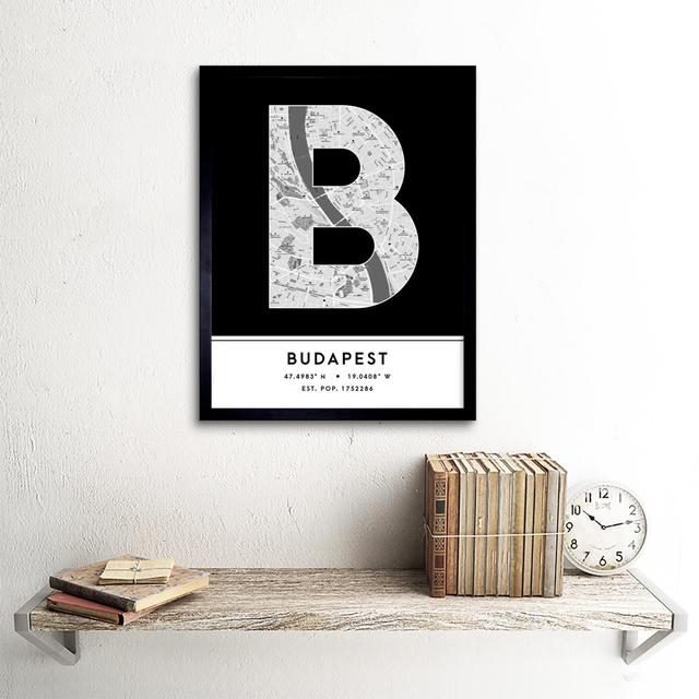 Budapest Black & White - Picture Frame Typography Wee Blue Coo on Productcaster.