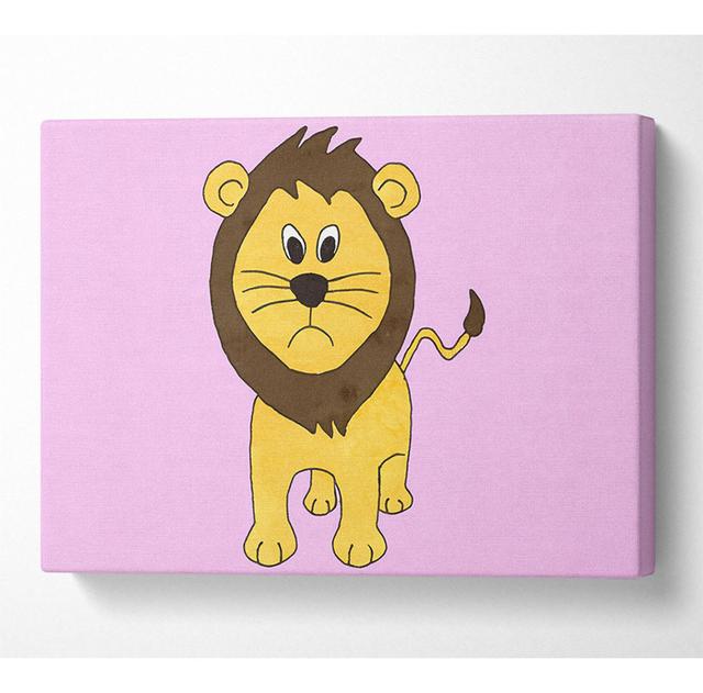 Sad Lion Pink - Wrapped Canvas Art Prints Isabelle & Max Size: 66cm H x 106.6cm W x 10cm D on Productcaster.