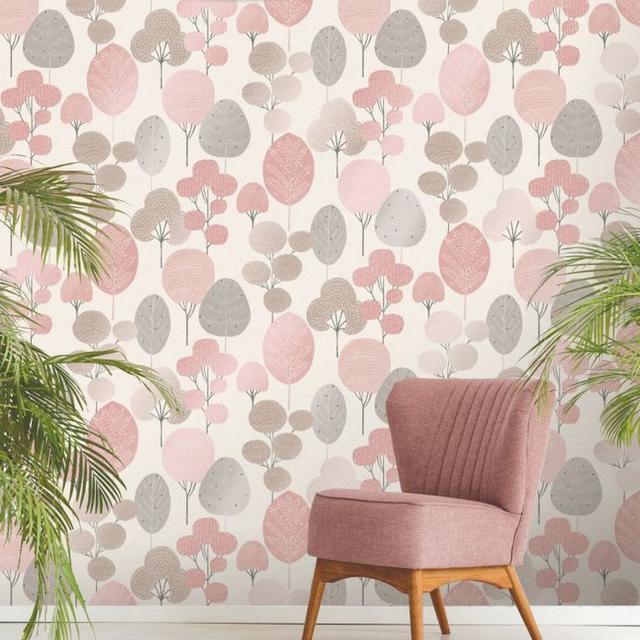 Elvana 10m x 52cm Textured Wallpaper Roll East Urban Home Colour: Blush on Productcaster.