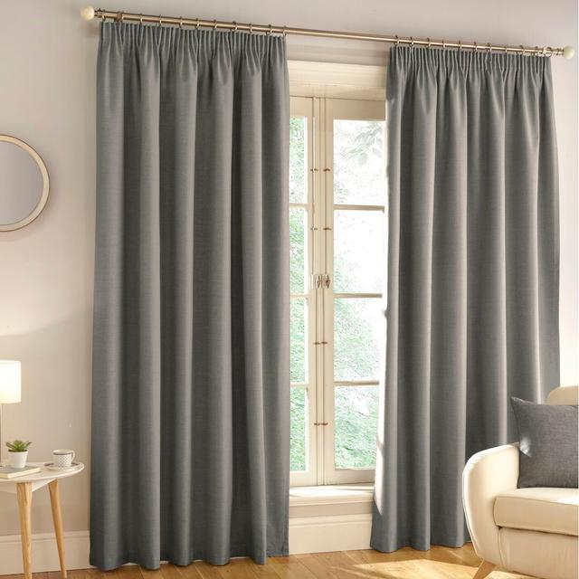 Landaff Pencil Pleat Blackout Thermal Curtain Latitude Run Panel Size: 168 W x 229 D cm, Colour: Grey on Productcaster.