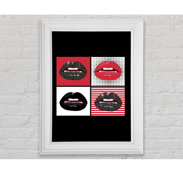 Sparkle Lips 1 Framed Print Mercer41 Size: 42cm H x 29.7cm W x 8cm D, Format: White Framed Paper on Productcaster.